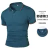Moda Masculina Nova de Verão Transfronteiriça Camisa Polo Casual de Negócios para Pais Camiseta com Gola Lapela Manga Curta Tops Masculinos com Estampa