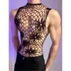 Lobe Masculino Sexy Íntimos Sexy Tentação Malha Jacquard Malha Macacão Recortado Transparente Malha Paixão Roupas para Homem