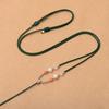 Colgante de cuerda de ágata perla tejido a mano, colgante de cuerda, collar de cuerda, colgante de hebilla de paz valiente de jade, cuerda ajustable