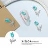 Nueva aleación de joyería para uñas con diseño de tulipán, rosa, diamante, decoración de uñas con destellos, joyería pura para uñas.