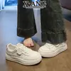 Zapatos Blancos de Piel de Vaca de Primera Capa con Suela Blanda para Mujer, Zapatos Panda, Tenis de Suela Gruesa, Nuevos Zapatos Deportivos Casuales Otoño 2026