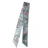 Bufanda de Seda de 18 Momme para Mujer, Estilo Nuevo, Bufanda de Sarga de Seda de Morera, Bufanda Diagonal, Pañuelo para el Cuello, Cinta, Lazo para Bolso, Transfronterizo