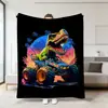 Amazon Transfronterizo Temu Dropshipping Manta de Franela Jit Manta de Peluche de Dinosaurio con Transferencia de Calor Digital Manta de Aire Acondicionado
