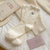 Calcetines Cálidos para Mujer de Invierno con Forro de Felpa, Calcetines Gruesos y Cálidos de Pelo Medio con Bordado de Encaje de Terciopelo Australiano para Niñas