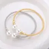 Accesorios para Pulseras de Perlas DIY Chapado Galvánico de Oro Real de 18K Pulsera de Retención de Color Fuerte Joyería de Pulsera de Lujo Ligero de Gama Alta Europea y Americana para Mujeres