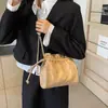 Bolsa de corrente com padrão de losangos para mulheres, nova tendência 2026, bolsa de ombro e transversal versátil de alta moda, bolsa tipo saco de grande capacidade