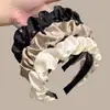 Diadema Plisada Superior Craneal Alta Gipsophila para Mujer Verano Nuevo Estilo Retro Estilo Francés Popular en Internet Sello de Presionar el Cabello Diadema Elegante