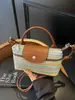Bolso cruzado tejido de nicho de moda para mujer, bolso de paja, bolso de hombro de estilo casual, nuevo bolso de mano con bloques de color estilo coreano 2026