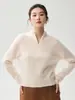 Suéter de cachemira de corte relajado con cierre de media cremallera oculta, nueva colección otoño/invierno 2026 para mujer, chaqueta suéter de punto de corte holgado