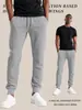 Pantalones deportivos ajustados para hombre transfronterizos, cómodos pantalones largos atléticos de punto, disponibles en tallas grandes y múltiples colores, listos para venta al por mayor y personalización de marca privada