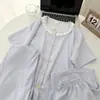 Pijama Japonês de Desenho Animado Novo de Verão Urso Mel Algodão Nuvem Feminino Manga Curta Gola Redonda Estampado Peça Única Roupa de Casa