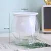 Maceta transparente con absorción de agua automática, venta directa de fábrica, creativa, redonda, para escritorio de oficina, planta verde, maceta hidropónica de plástico