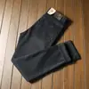 Calça jeans masculina confortável, elástica, macia, para outono e inverno, simples, casual, de negócios, textura sarjada, mistura de algodão, reta, slim, grossa