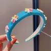 Diadema infantil fruta esponja flor pequeña lavado de cara maquillaje presión para el cabello no lastima la cabeza linda princesa niña accesorios para el cabello