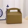 Caja Portátil Monocromática de Papel Kraft para Hornear y Cortar Caja de Empaque para Postre Mousse Caja de Empaque para Té de la Tarde Caja para Galletas Crujientes de Copo de Nieve