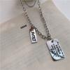 Collar Hip-hop Simple Nicho Letra Cuadrado Marca Acero Titanio Estilo Harajuku Multicapa Apilado Uso Parejas Complemento Cadena Suéter Trendy