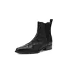 Botines Chelsea de piel de oveja auténtica para mujer, nuevo estilo otoño/invierno, punta cuadrada, tacón bajo, botines casuales y botas barefoot