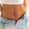 Joyería transfronteriza de Europa y Estados Unidos, colgante de playa para chica sexy y atractiva, cadena para el cuerpo, cadena simple con borlas de estrella de cinco puntas y diamantes de imitación para mujer