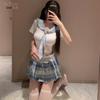 Lencería Sexy Wish Estilo Rojo de Internet Sexy No-off Cuadros Japoneses Estudiante Jk Uniforme Falda Plisada Traje 1003