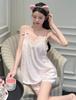 Pijama Nuevo 2025 para Mujer, Shorts de Tirantes Estilo Pura Pasión, Ropa de Casa, Conjunto de Pijama Estampado, Encaje Puede Ser Transfronterizo