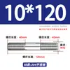 Varilla Roscada de Acero Inoxidable 304 de Doble Extremo, Varilla Roscada Extendida con Conexiones Roscadas en Ambos Extremos, Varilla de Perno Roscado, Varilla Prisionera M3-M24