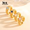 Anillo de huevo de paloma cepillado en oro de plata de ley S925 para mujer, lujo ligero, industria pesada, sentido de alta gama, estilo retro de corte, nuevo estilo chino