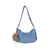 Bolso Cruzado Casual de Moda Otoño e Invierno para Niñas 2025 Nuevo Moda de Mezclilla Bolso de Oficina Gran Capacidad Bolso de Hombro a Cuadros