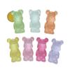 Color transparente luminoso oso grande resina oso DIY hecho a mano pegatina para refrigerador caja de almacenamiento material decorativo parche para zapatos con agujeros