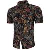 Verão 2022 comércio exterior transfronteiriço nova camisa de manga curta masculina estilo coreano estilo étnico estampada slim camisa masculina moda
