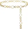 Cadena de cintura transfronteriza de Amazon con colgantes redondos, Vestido decorativo de chica de moda, Cinturón de metal elegante dorado y plateado, Versátil