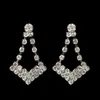 Collar de Novia Estilo Coreano Joyería Pendientes Juego de Dos Piezas en Forma de V Cadena de Garras con Pedrería Juego de Joyería Incrustado con Diamantes N270