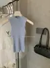 Y.JIA Yijia Estilo Coreano de Principios de Otoño Básico Simple Canalé Versátil Ajustado Chaleco sin Mangas para Mujer 391