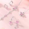 Design original coração para o pescoço corrente pó zircônio nicho clavícula corrente s925 prata esterlina pó diamante amor oco colar