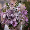 Ramo de Flores Moradas Monet, Flores Artificiales, Estilo Visual Jardín Morandi, Accesorios para Fotos