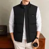 Chaleco de algodón para hombre, colección otoño/invierno 2026, cuello alto, diseño con cierre de cremallera, acolchado y engrosado para abrigar, adecuado para hombres jóvenes y de mediana edad, estilo business casual, prenda exterior sin mangas