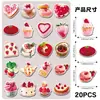 20 Piezas de Lindos Diseños de Pasteles y Postres con Temática de Fresas para Refrigerador y Decoración del Hogar Imanes Suaves DIY