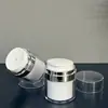 Bote de crema al vacío plateado UV de 15ML30ML50ml con botella interior de AS, botella reemplazable de PP para crema facial, dos tipos de tapas