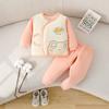 Conjunto para Bebê Menino e Menina com Calças Acolchoadas com Entrepernas Abertas, Conjunto para Bebê com Amarrar Lateral com Botão Manga Longa Outono e Inverno Roupa Infantil de Algodão