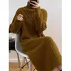Vestido Suéter de Alto Gama y Estilo Coreano, Vestido Largo Hasta la Rodilla, Corte Holgado, Cubre Vientre, Capa Interior, Vestido de Punto Básico para Mujer, Primavera