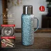 Garrafa Térmica de Titânio Puro Display Mecânico de Temperatura com Alça Grande Capacidade Panela de Cozimento Lenta para Exterior Chaleira para Chá Escritório Casa Panela de Titânio Personalizada