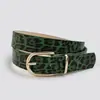 Cinturón Sencillo Versátil Juvenil Color Caramelo Estampado Leopardo Plano Moda Femenina
