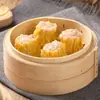Dim Sum Estilo Cantonês Shumai de Carne Fresca com Ovas de Peixe, Cozido no Vapor da Mesma Forma que nas Casas de Chá, Café da Manhã Semi-Acabado Estilo Guangdong Shumai de Camarão Fresco