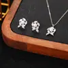 Conjunto de Brincos e Colar Weidni de Luxo Acessível, High-End, Elegante, Moderno e Versátil, Atacado para Mulheres