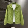 Chaqueta Versátil de Manga Larga con Cuello Alto y Patrón Bordado, Estilo Casual de Moda para el Trabajo y el Trayecto Diario, Estilo Nuevo Juvenil para Primavera y Otoño