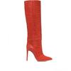 Botas de Inverno Yingmeier 2022 Bico Fino Salto Agulha Padrão Crocodilo Calce Fácil Tamanho Grande Acima do Joelho para Mulheres