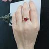 Joyería de moda coreana anillo simple de corazón rojo granate micro diamante venta al por mayor directa de fábrica, una generación