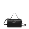Bolsa de Mão Transfronteiriça Feminina 2026 Novo Estilo Comércio Exterior Pequena Bolsa Quadrada de Mão Bolsa Kelly Tecida em Relevo Bolsa de Ombro Diagonal