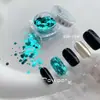 Acessórios para Unhas Sequinhas Azuis Peacock Coreanas Celebridade da Internet Estilo Quente Bonitos Hexagonais Azuis Sereia Acessórios para Unhas