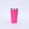 Taza de café simple multicolor de 16 oz, taza de acero inoxidable 304 de doble capa con aislamiento al vacío, taza portátil para coche al aire libre