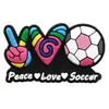 Pingentes de tamanco com tema de futebol, fivelas de sapato removíveis DIY, fivelas decorativas, acessórios de sapato de borracha macia em PVC
